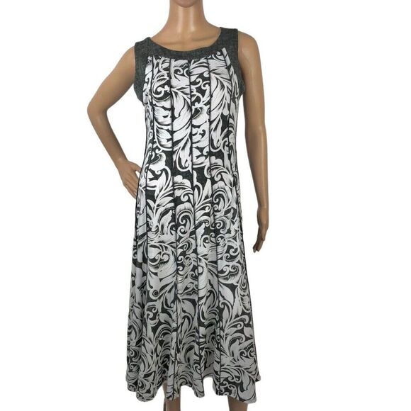 Perceptions Dresses & Skirts - Perceptions Floral Print Shift Midi‎ Dress A-Line Flare Knit Sleeveless Size S